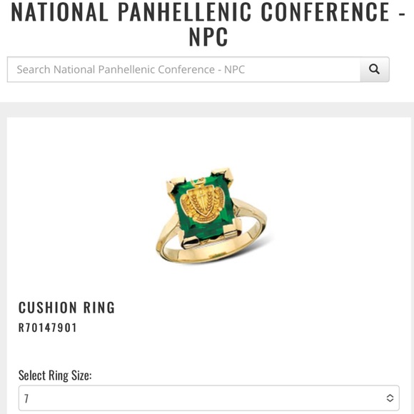 Panhellenic PHA Cushion Gold Ring - Picture 1 of 9